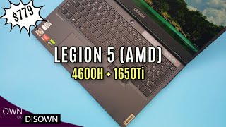 $779 Lenovo Legion 5 (AMD) 4600H + GTX 1650Ti Review - WOW !