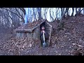 From scratch earth hut  cozy fireplace build for ultimate bushcraft shelter