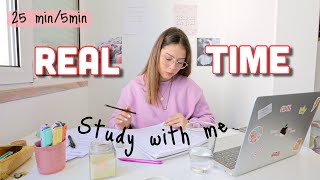 2h REAL TIME study with me: 25 min + 5 min de pausa (Lofi Beats + tempo + som de fundo)