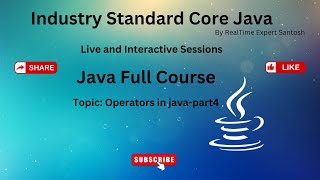 Operators in Java-part4| Java Tutorial | Java 2024 | Full Stack Java | Java Online Training