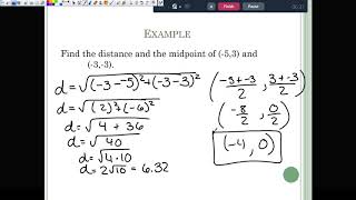 Distance and Midpoint Video Notes