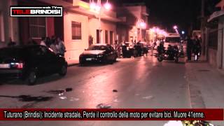 Tuturano Brindisi), Incidente stradale, Perde il controllo della moto per evitare bici Muore 41enne_