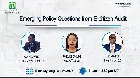 Webinar  27of2025 Emerging Policy Questions from the E Citizen Audit