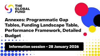 Annexes: Programmatic Gap Tables, Funding Landscape Table, Performance Framework, Detailed Budget