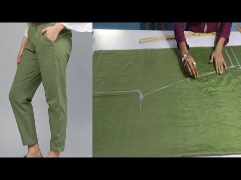 Ladies pant cutting / Pant drafting / Perfect pant cutting - YouTube