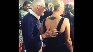 A sweet moment between @normancook and the great @therealstanlee at #BigBangTheory200!