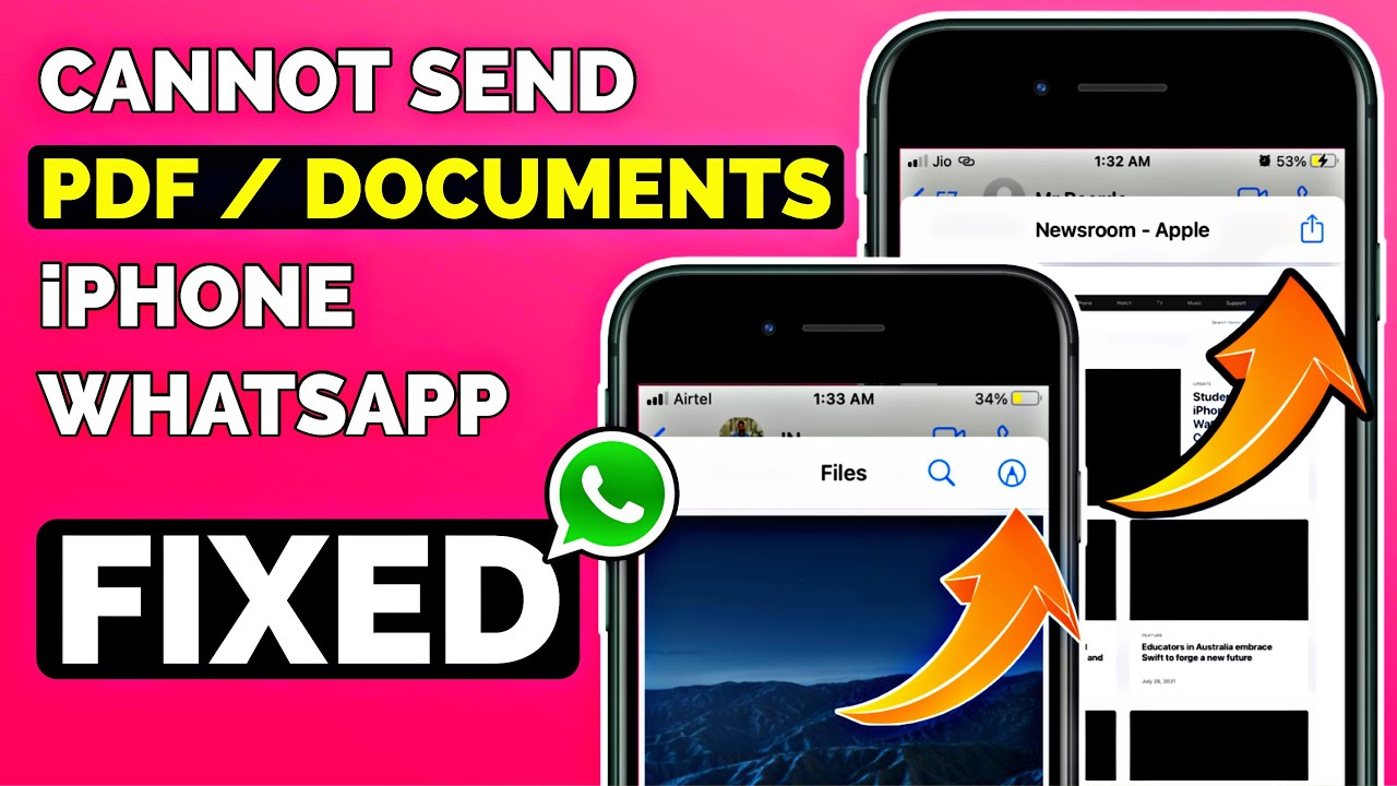 Fixed Cannot Send Pdf Files Documents On Whatsapp In Iphone I How To Send Pdf In Whatsapp Iphone Youtube