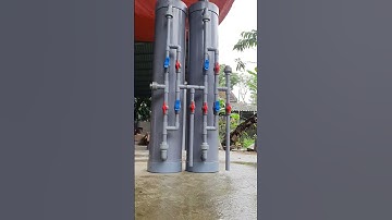 bộ đôi cây lọc nước đầu nguồn cho máy bơm giếng khoan bị nhiễm sắt phèn đục vàng