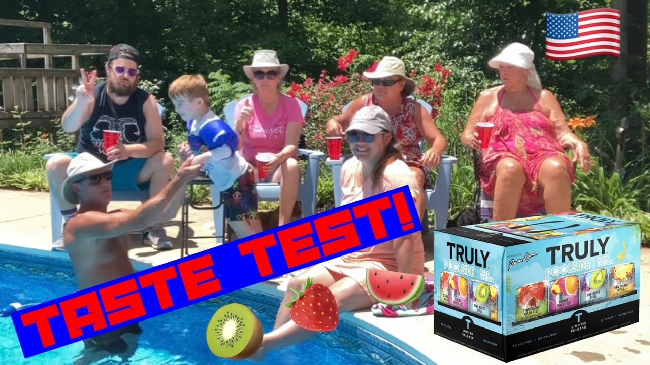 Truly Poolside Hard Seltzers - TASTE TEST! By the Pool - Memorial Day Style! - Review