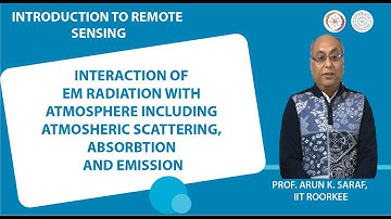 Interaction of EM radiation with atmosphere including atmosheric scattering, absorbtion and emission