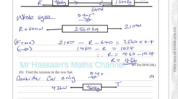 EDEXCEL M1 IAL OCT 2018 Q7 Dynamics   Connected Particles