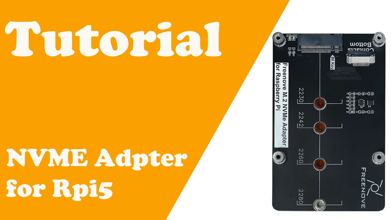 Freenove M.2 NVMe Adapter Voor Raspberry Pi 5 – Met 512GB SSD, PCIe 2.0/3.0, Snelheid Tot 800 MB/s, Incl. Montagemateriaal En Tutorial