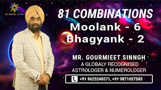 Moolank 6 Bhagyank 2 | 81 Combinations in Numerology | Sunstar Astro