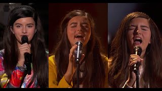 Vignette de la vidéo "Angelina Jordan (13) - All performances - America's Got Talent: the Champions Season 2 - 4K video"