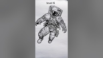 Drawing astronaut level 0-7 #astronaut #drawing #art #artist #level0 #shorts #illustration