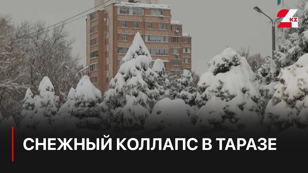 Последствия сильного снегопада устраняют в Таразе. LIVE