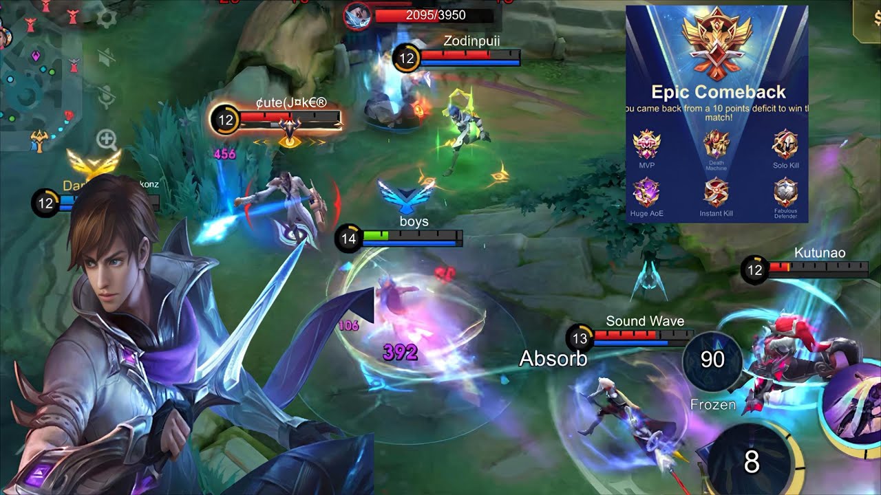 Gusion double combo gameplay watch and learn 💀 unpredictable combo 