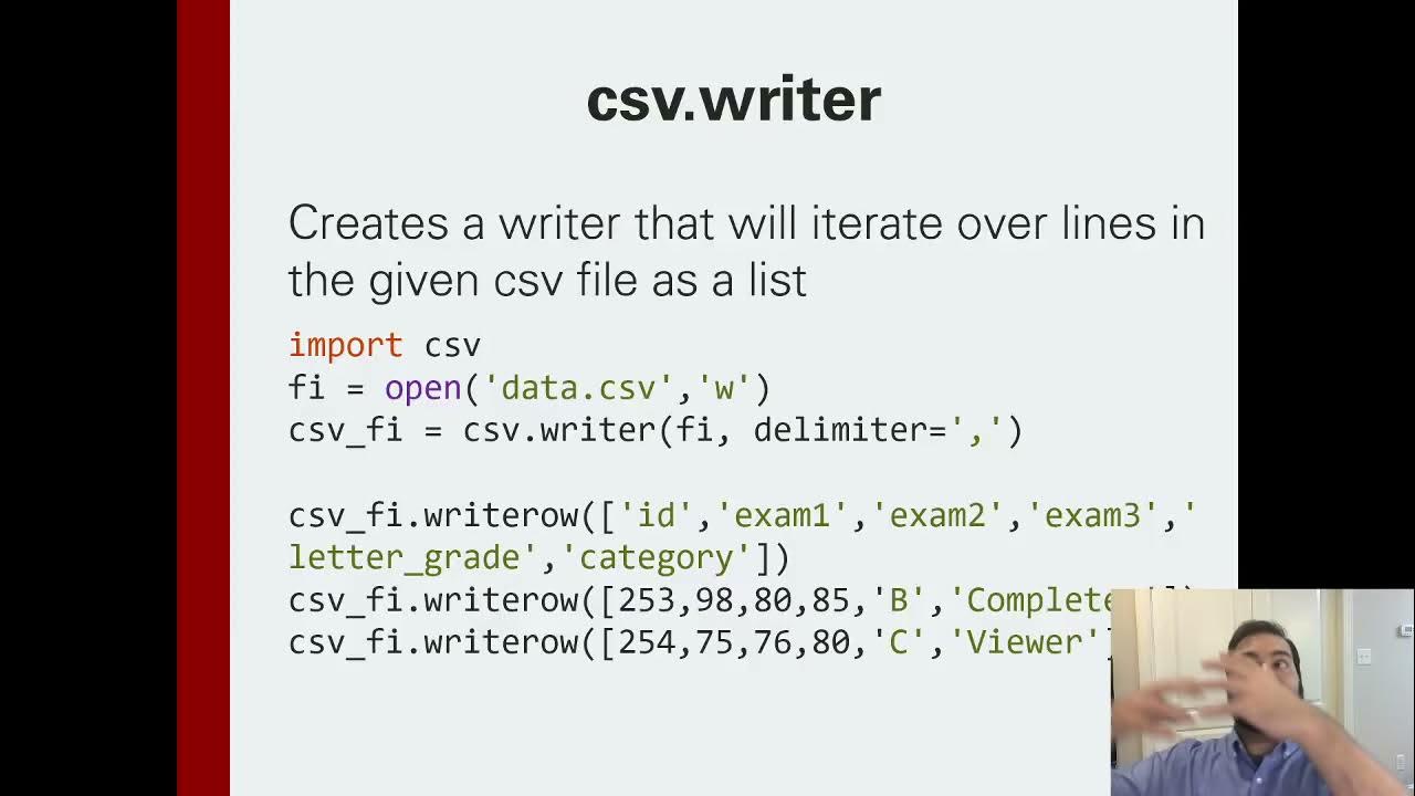 Writing CSV Files with csv writer and DictWriter - YouTube