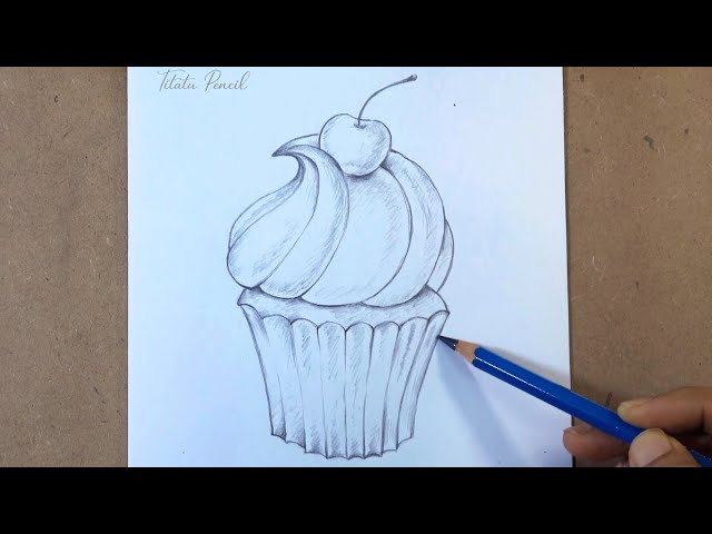 Free: Simple Cupcake Drawing at PaintingValley.com | Explore collection ...  - nohat.cc