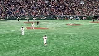 20220430 阪神タイガース【4回表】応援・攻撃風景 バッティング打撃 応援団による電子笛・太鼓応援あり@東京ドーム・外野レフト