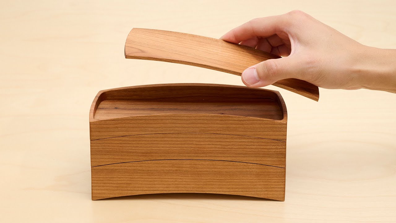 イナウト INOUT Stack BOX High + Cover Wood CNC-Machined Curved Design allows these Wood Boxes to stack