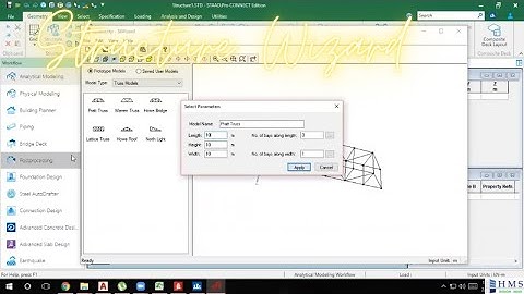 STAAD Pro Tutorial For Beginners [Episode 7] Using Structure Wizard