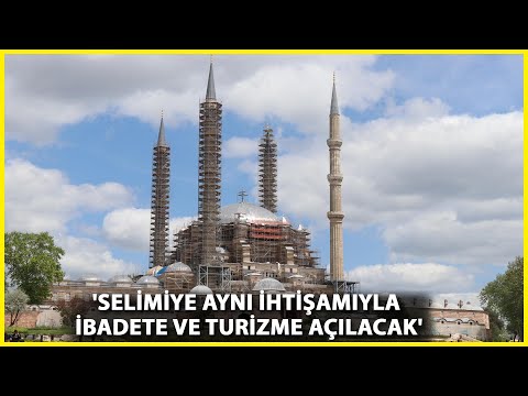 Restorasyondaki Selimiye Camisi'nde Ana Kubbe Aleminin Montajına Başlandı