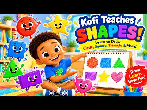 Learn Shapes for Toddlers | Draw-Along with Kofi! 🎨🔵🔺