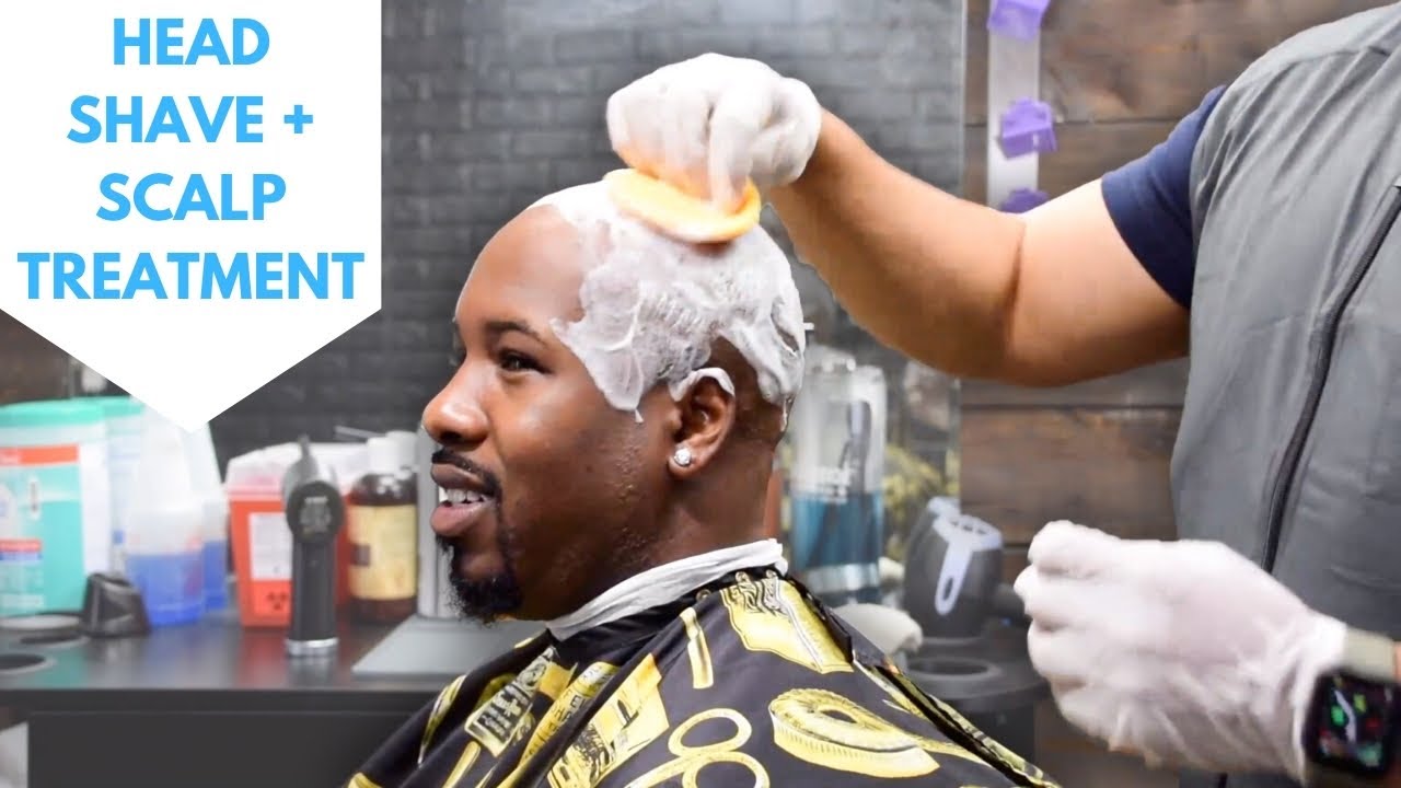 BALD HEAD SHAVE + SCALP CLEANSING TREATMENT | BARBER STYLE DIRECTORY - YouTube
