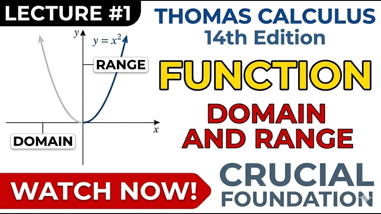 Function, Domain & Range Explained with Examples | Lecture 1 | Thomas ...