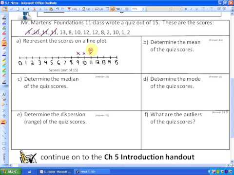 5.1 (Exploring Data: Mean, Median, Mode, Range, Line Plots)