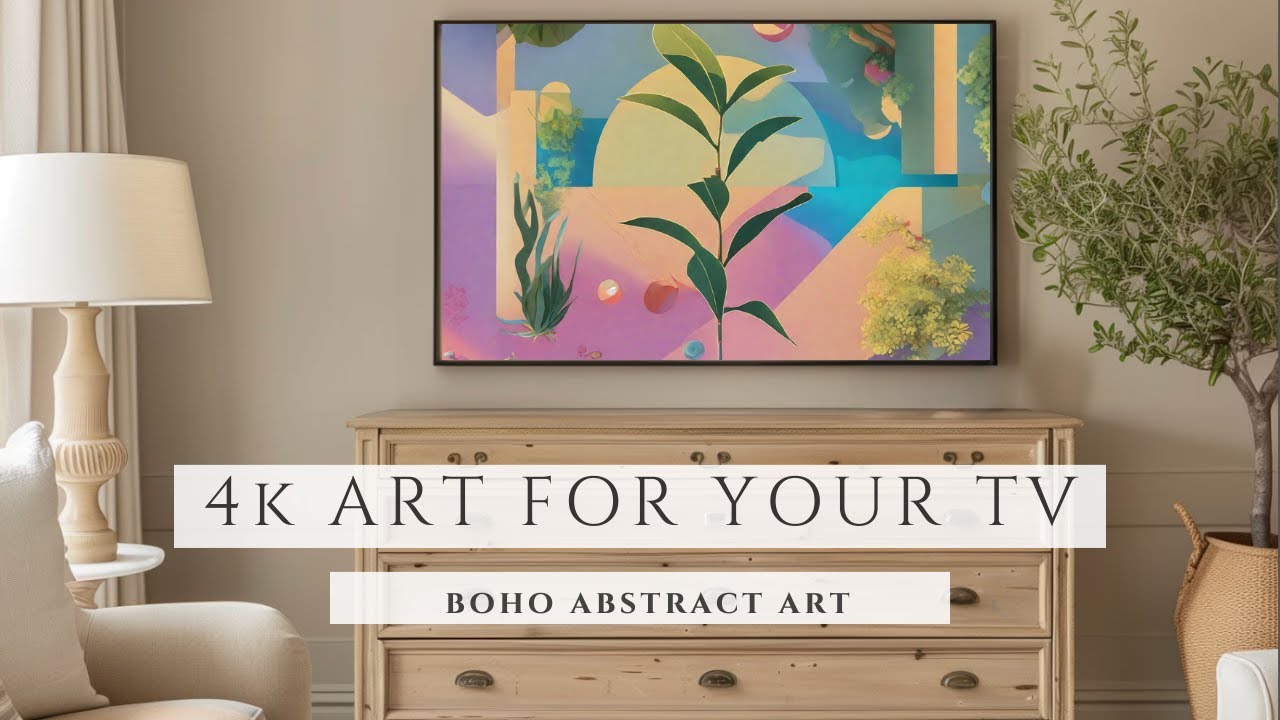 Pastel Plant Motifs | 4K TV Art | Abstract Nature Scene | 2Hr