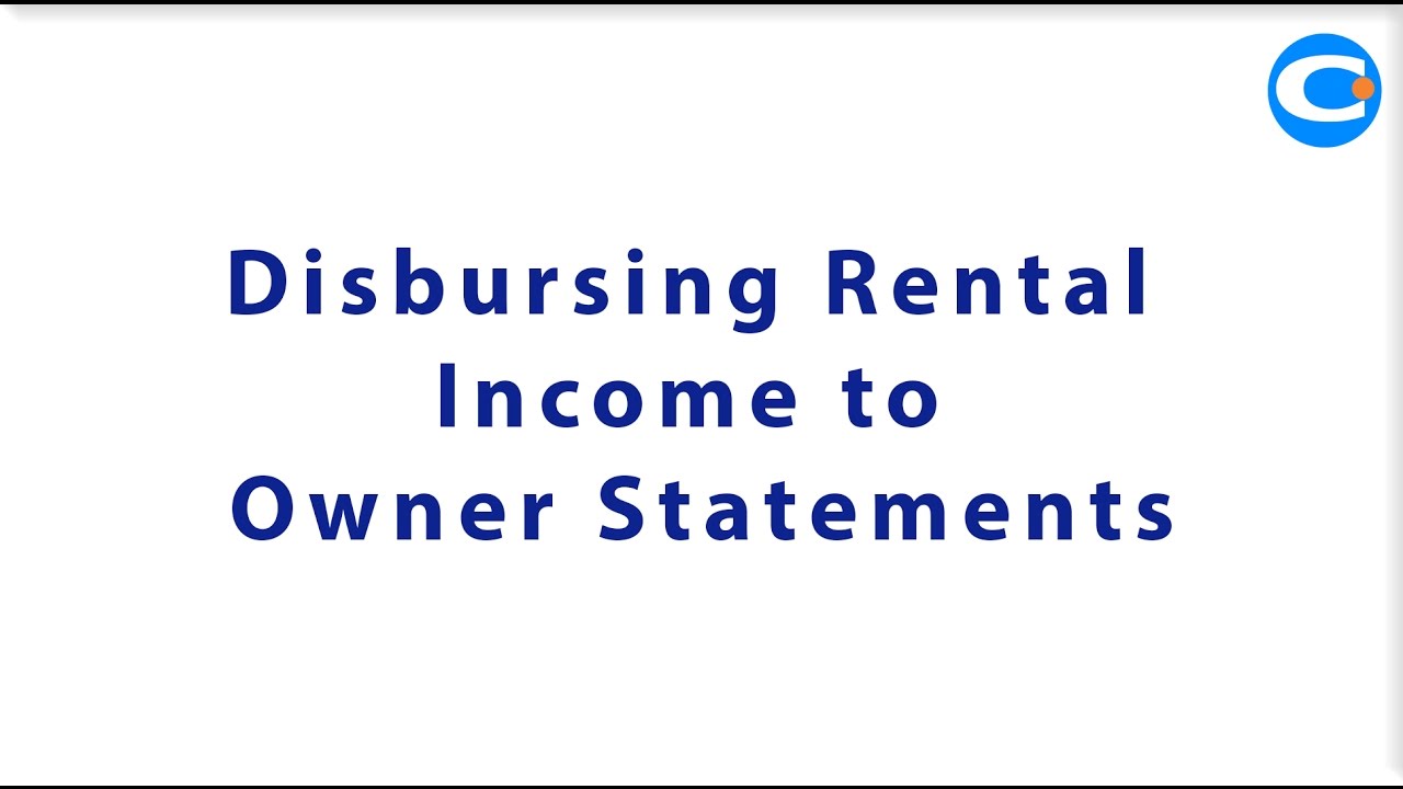 Disbursing Rental Income to Owner Statements
