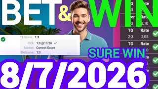 CORRECT SCORE PREDICTIONS 08/07/2026/FOOTBALL PREDICTIONS TODAY/SOCCER BETTING TIPS/SURE TIPS screenshot 3