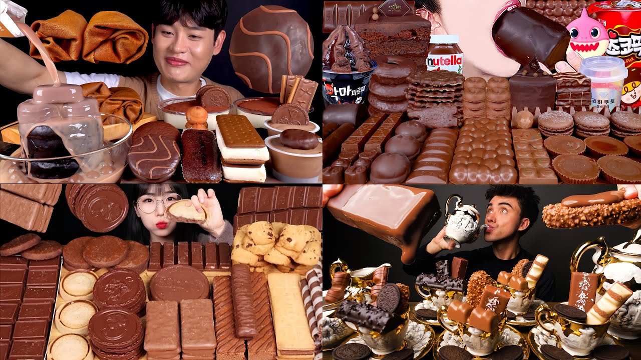 ASMR MUKBANG CHOCOLATE PARTY MARSHMALLOW CAKE CHOCOLATE DESSERT EATING VIDEOS EATING SHOW 