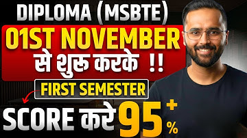 01 NOVEMBER SE SHURU KARKE SCORE KARE 95%+ | FIRST SEMESTER DIPLOMA (MSBTE) | PRADEEP GIRI SIR