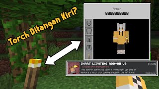 CARA MEMEGANG TORCH DI TANGAN KIRI DI MCPE 1.19 - SMART LIGHTING V3