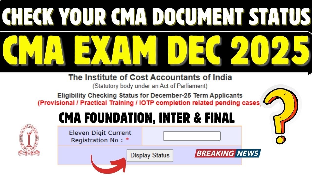 1️⃣ 🔍 How to Check CMA Document Submission Status? | Foundation, Inter ...