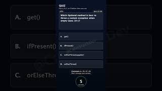 Quiz-125 | Throw custom exception from Optional — method? | #shorts #java #quiz