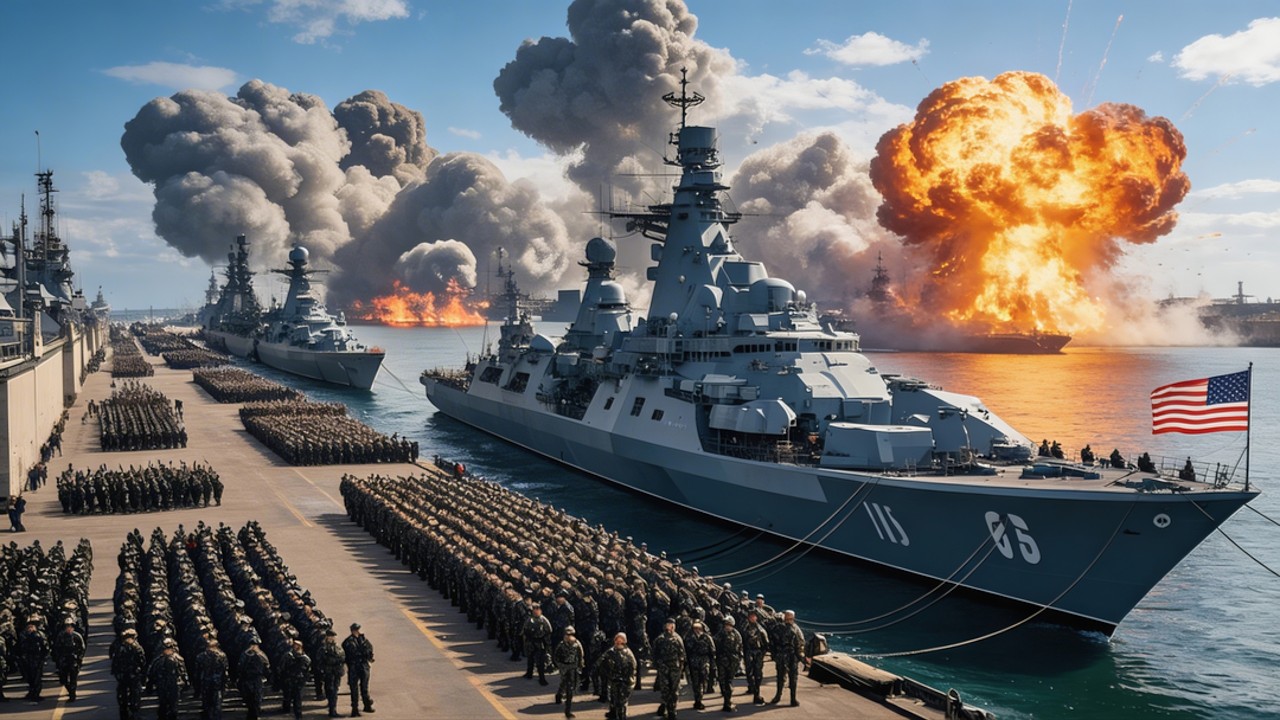 Сегодня! 5 американских военных кораблей, окруживших Иран в Ормузском проливе, были уничтожены Росси