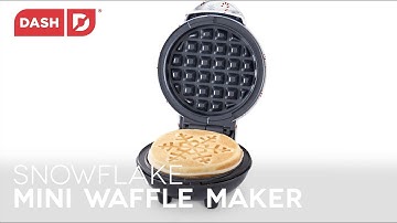 Snowflake Mini Waffle Maker with Candy Cane Print