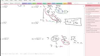 9-3 Simplifying Radicals Multiple Variables with Exponents