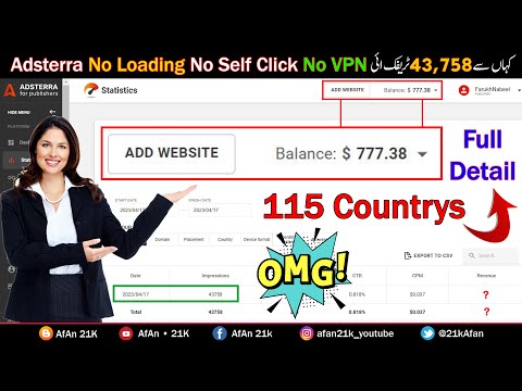 $777 Adsterra No Loading No Self Click No VPN | Adsterra Earning Tricks Organic Traffic Full Detail | AfAn 21k