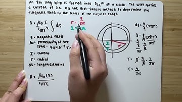 Physics w/ Calc 2 Determining Magnetic Field at Center of Circle | Biot-Savart method | Example 02