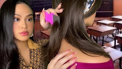 ASMR 70s Popular Girl Gives You Lice Check + Back Scratch (☔️ Rainy Day) Scalp Scratch, Light Gum