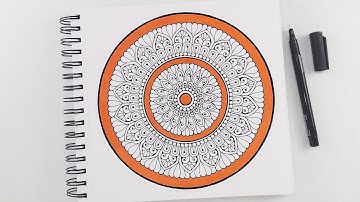 How to draw MANDALA ART for beginners || Easy Gouache Mandala patterns || step by step tutorial
