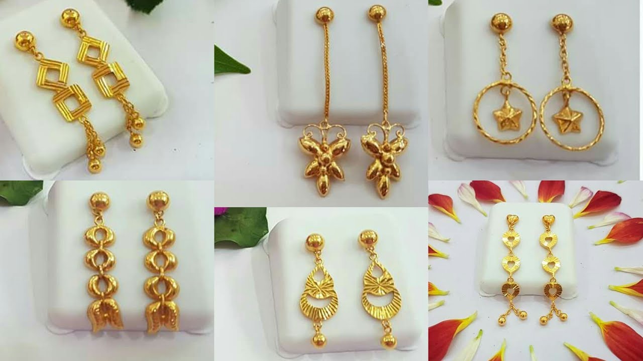 Buy SOHI Gold Flower Top Drop Earrings for Women & Girls , jewellery for  women , light weight earrings for women , Push Closure , modern , statement  , trendy , gold