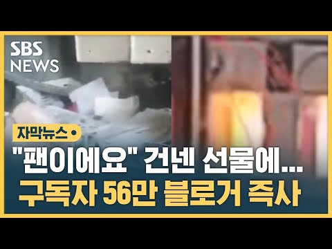 20대 여성이 건넨 선물 구독자 56만 블로거 현장 즉사 자막뉴스 SBS 