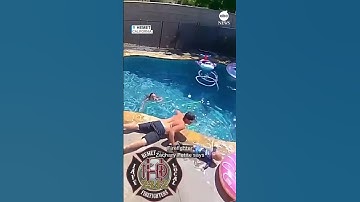 Father springs into action save baby boy from swimming pool | ABC News