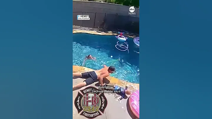 Father springs into action save baby boy from swimming pool | ABC News